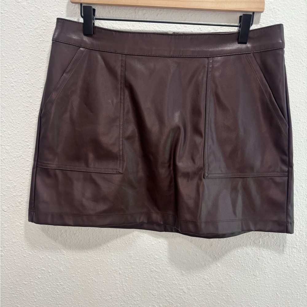 a new day Plum Faux Leather Mini Skirt